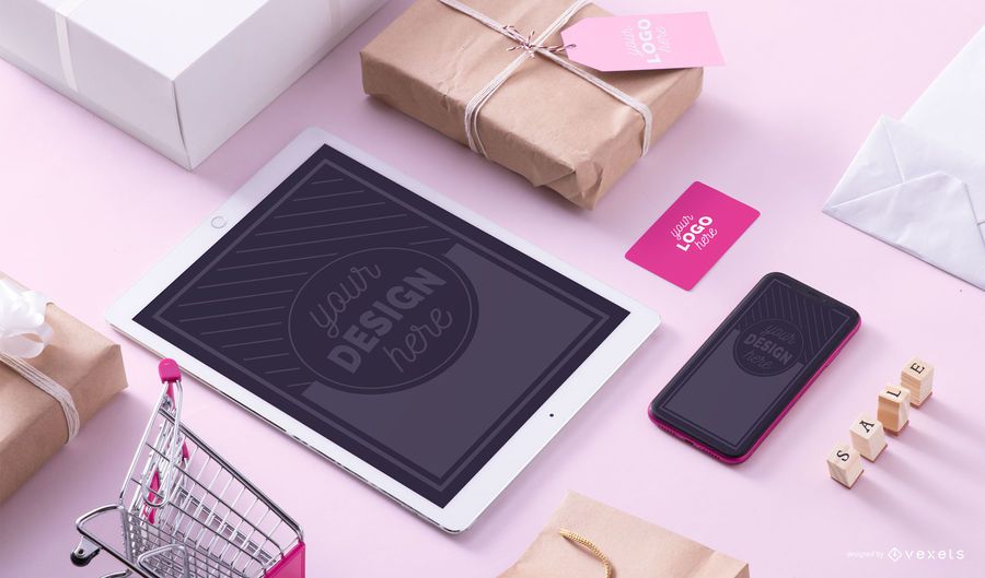 Sale Products Mockup Composition Sale Products Mockup Composition