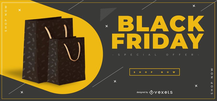 Plantilla de banner de bolsas de viernes negro Plantilla de banner de bolsas de viernes negro