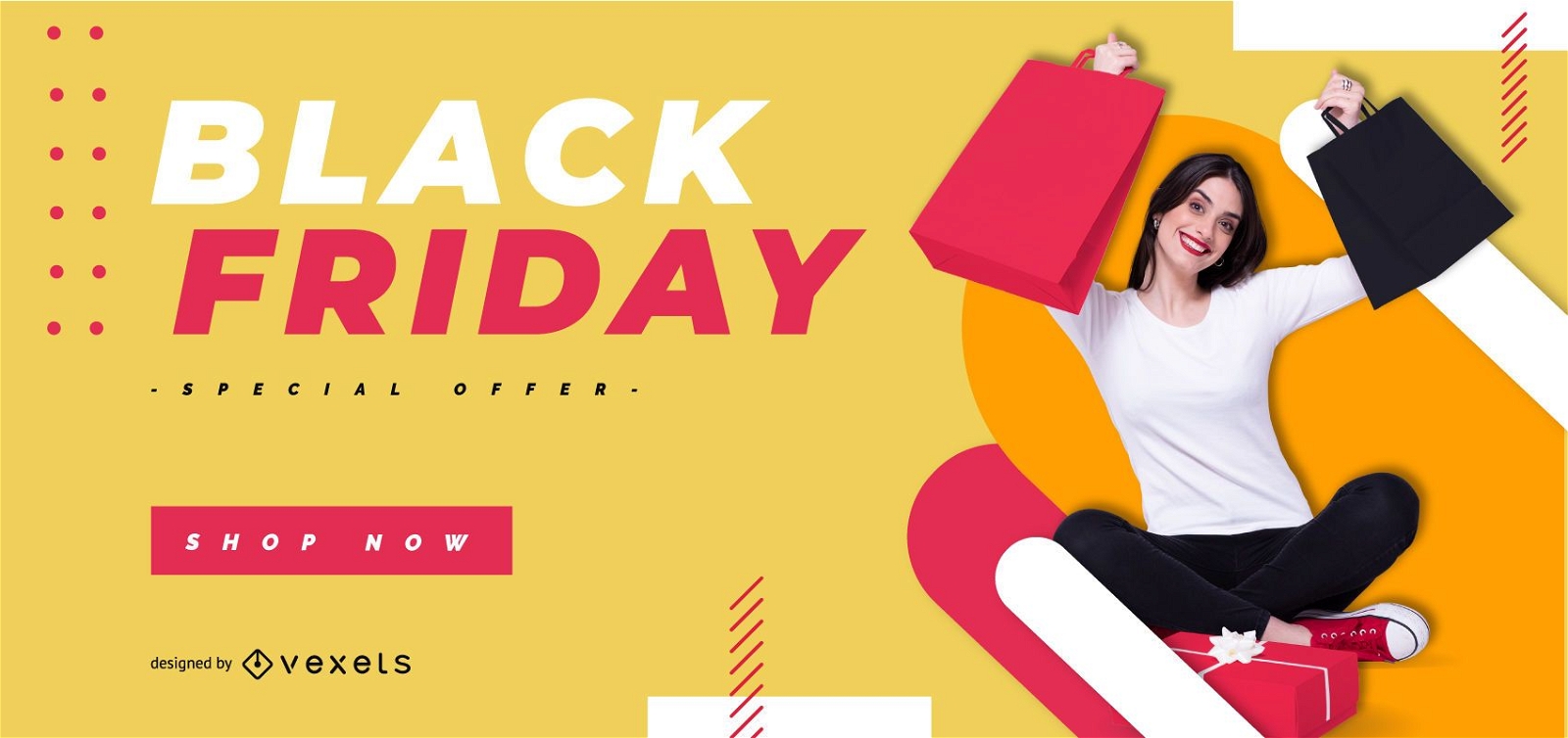 Colorful black friday banner template