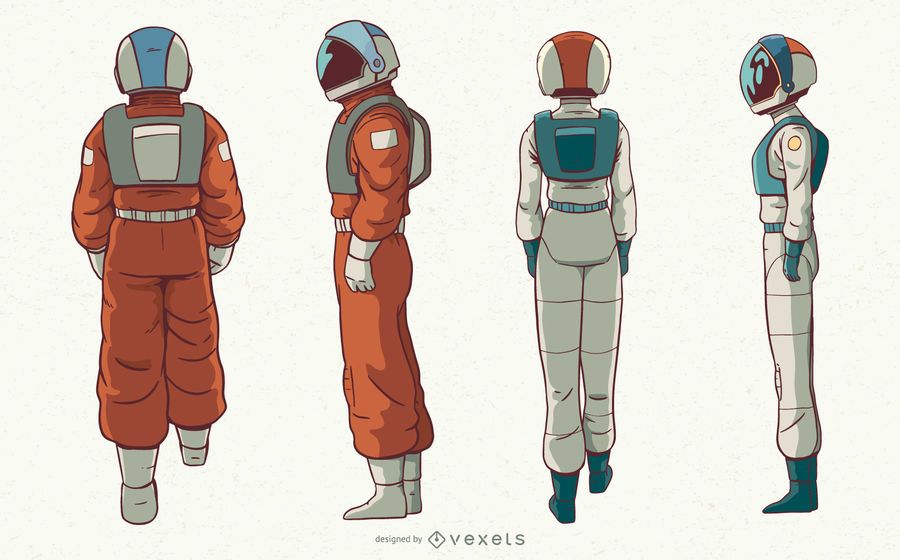 Conjunto de caracteres de astronautas Conjunto de caracteres de astronautas
