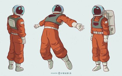 Astronaut man character set