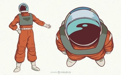 Conjunto de caracteres del espacio astronauta