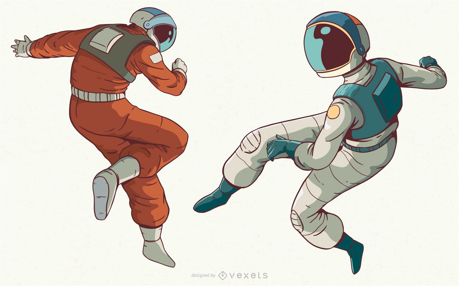 Genial conjunto de caracteres de astronauta
