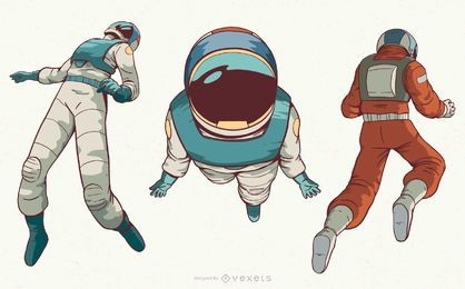 Conjunto de caracteres de astronauta