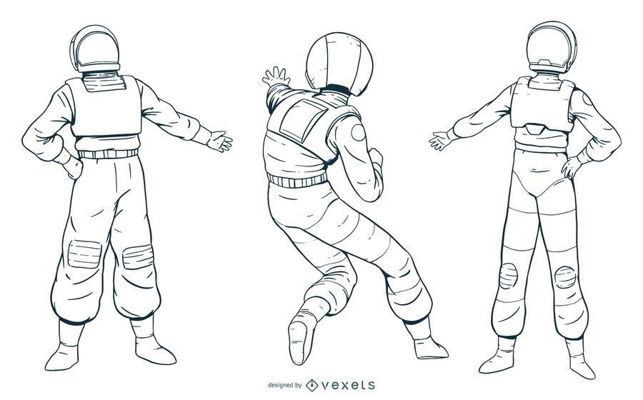 Hand drawn astronaut character pack Hand drawn astronaut character pack