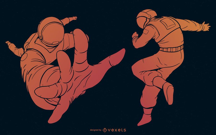 Astronaut orange gradient set Astronaut orange gradient set