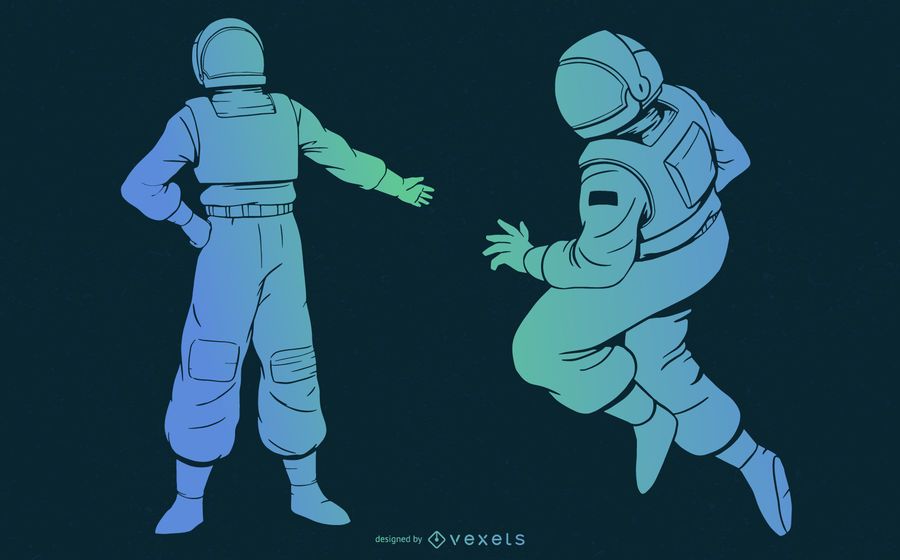 Conjunto de gradiente azul de astronauta Conjunto de gradiente azul de astronauta