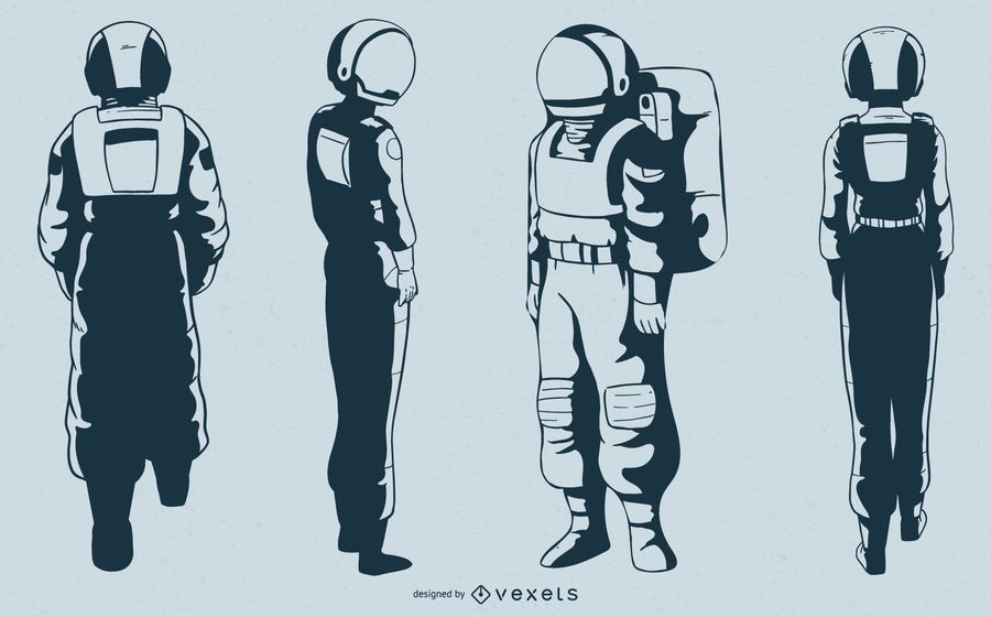 Conjunto de vetores de caracteres de astronauta Conjunto de vetores de caracteres de astronauta