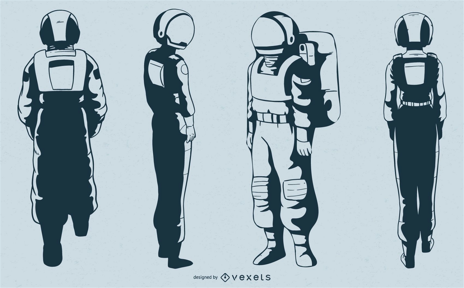 Astronaut character vector set