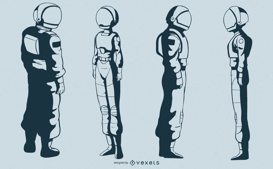 Conjunto de vectores de caracteres de astronauta Conjunto de vectores de caracteres de astronauta