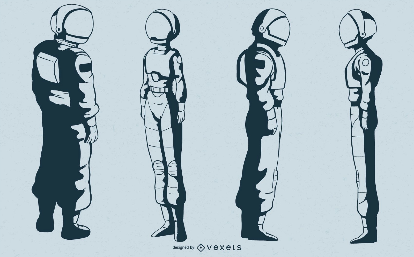Astronaut characters vector set