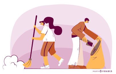 Zeichen die Illustration reinigen