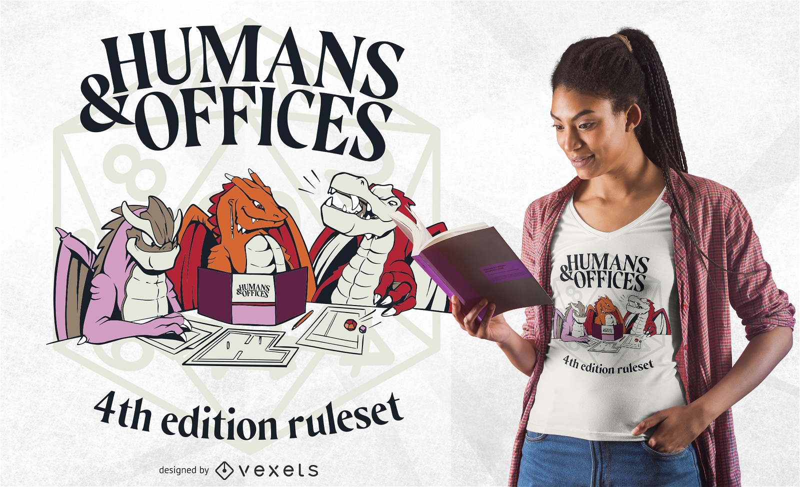 Diseño de camiseta humanos y oficinas