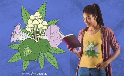 Psychoactive plants t-shirt design