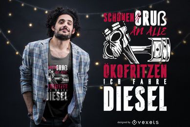 Diseño de camiseta con cita alemana de conducción