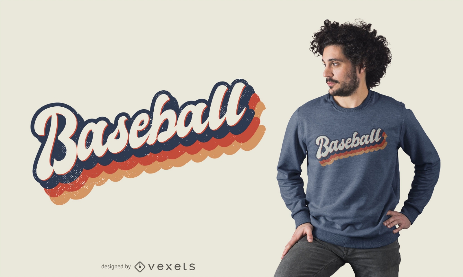 Design de camisetas coloridas de beisebol