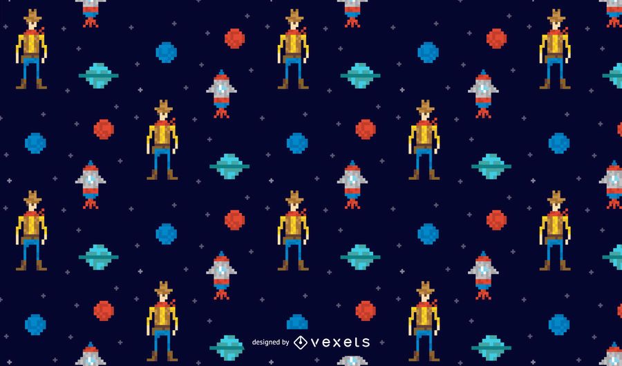Design de padrão de espaço cowboy Design de padrão de espaço cowboy