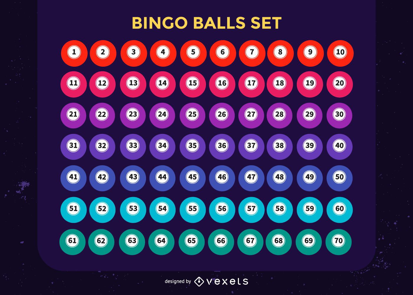 Juego de bolas de bingo colorido