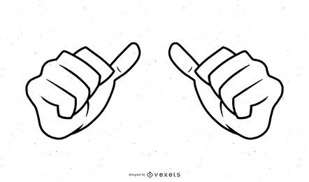 Hands stroke illustration Hands stroke illustration
