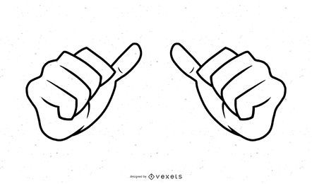 Ilustración de trazo de manos
