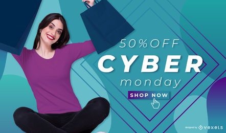 Cyber monday banner template