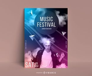 Music festival abstract poster template