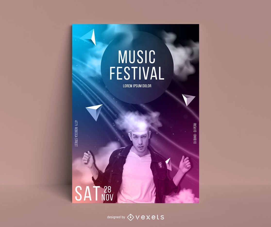 Abstrakte Plakatschablone des Musikfestivals