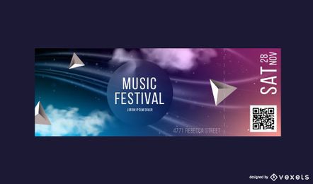 Plantilla de entrada para festival de música Plantilla de entrada para festival de música