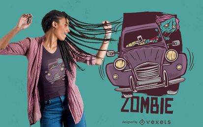 Zombie-Fahrer-T-Shirt Entwurf Zombie-Fahrer-T-Shirt Entwurf