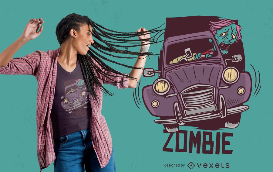 Zombie Driver T-shirt Design Zombie Driver T-shirt Design