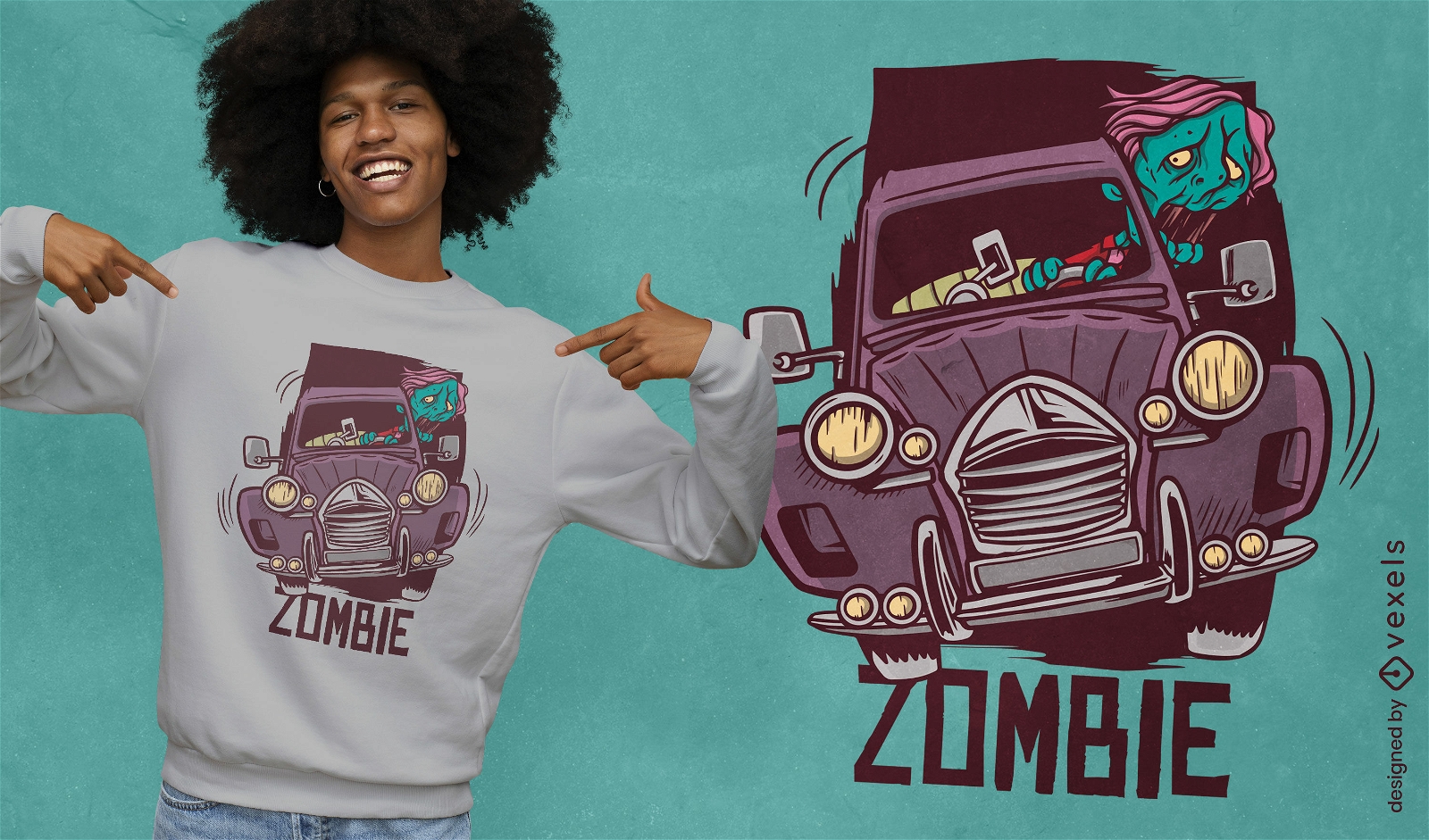 Zombie-Fahrer-T-Shirt-Design
