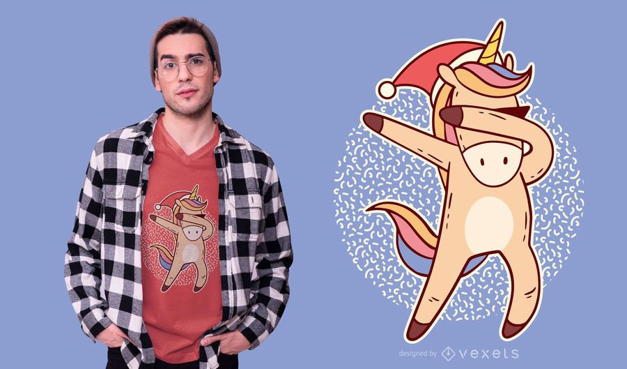 Unicorn Christmas Dabbing T-shirt Design Unicorn Christmas Dabbing T-shirt Design