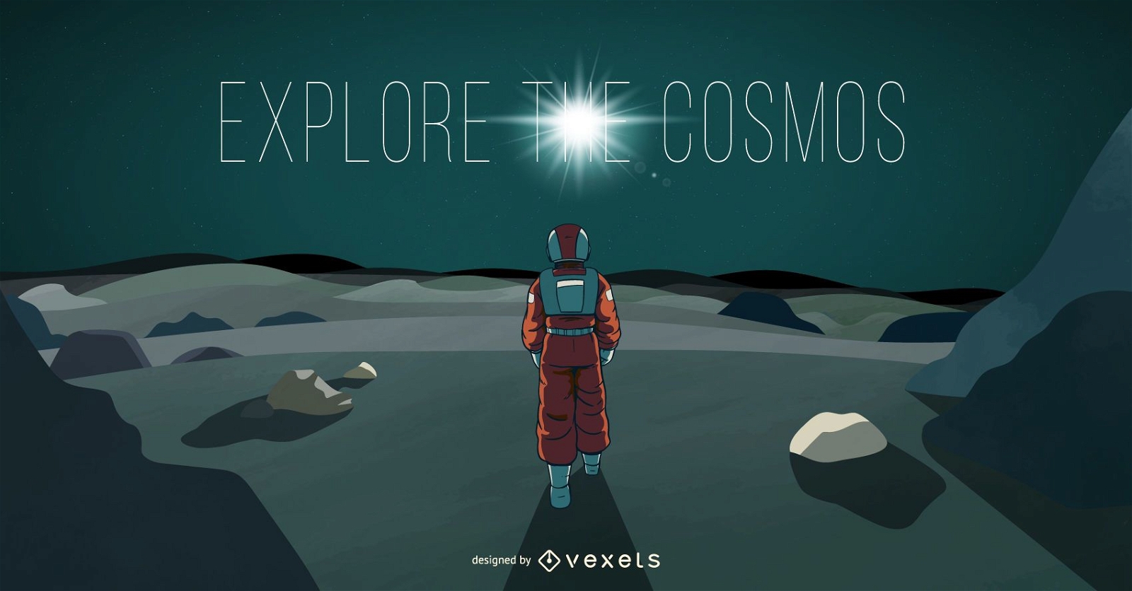 Astronaut cosmos illustration