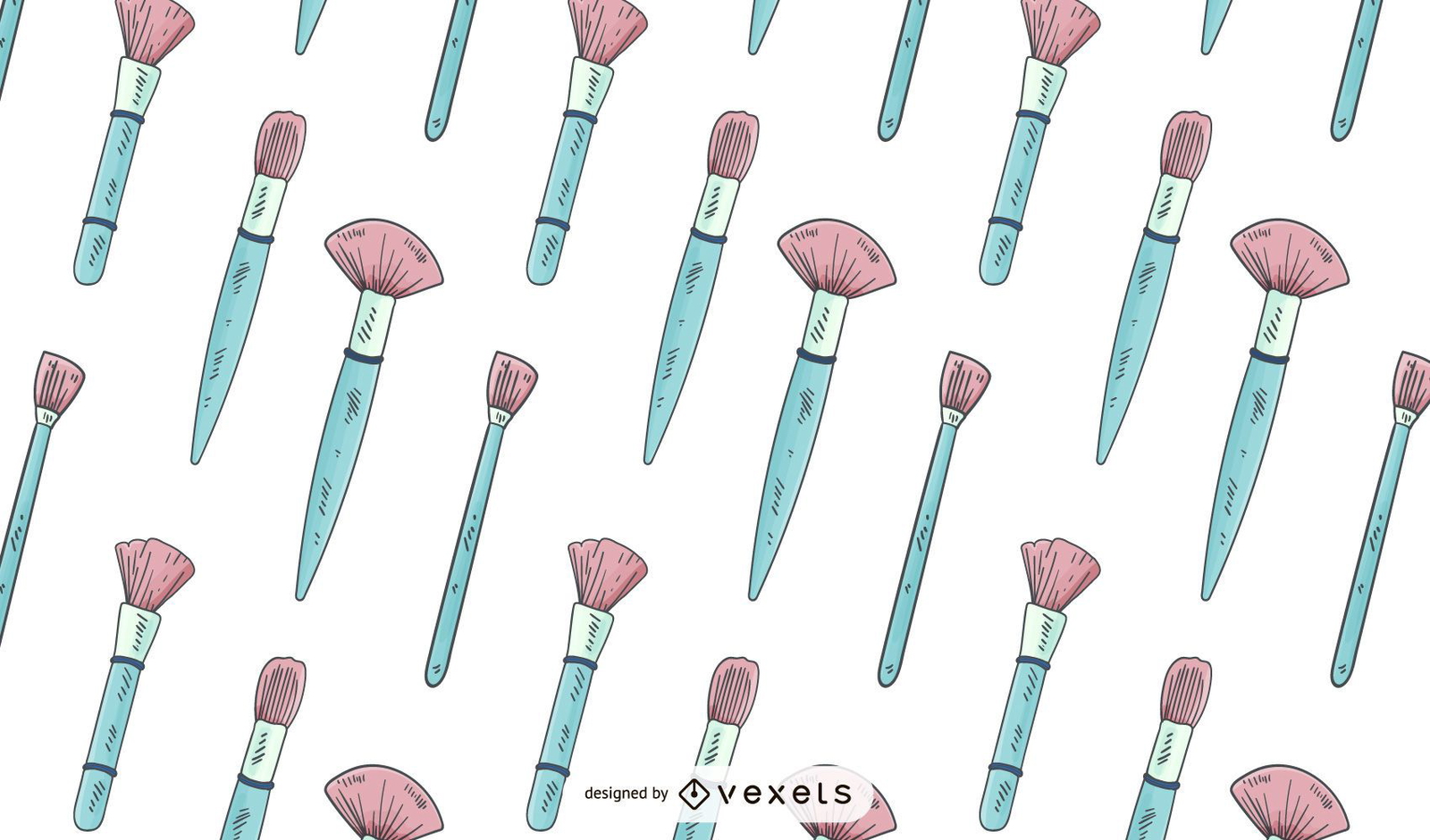 Makeup brushes pattern design