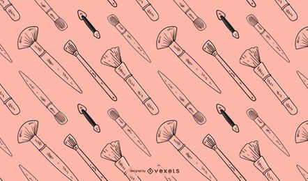 Hand gezeichnete Make-up Pinsel Muster