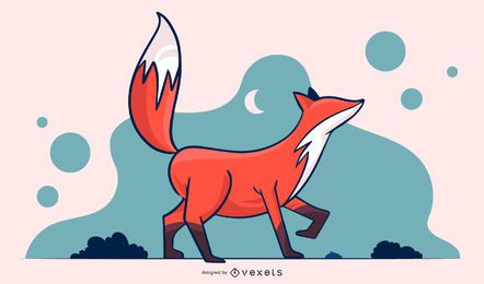 Fox simple illustration design Fox simple illustration design