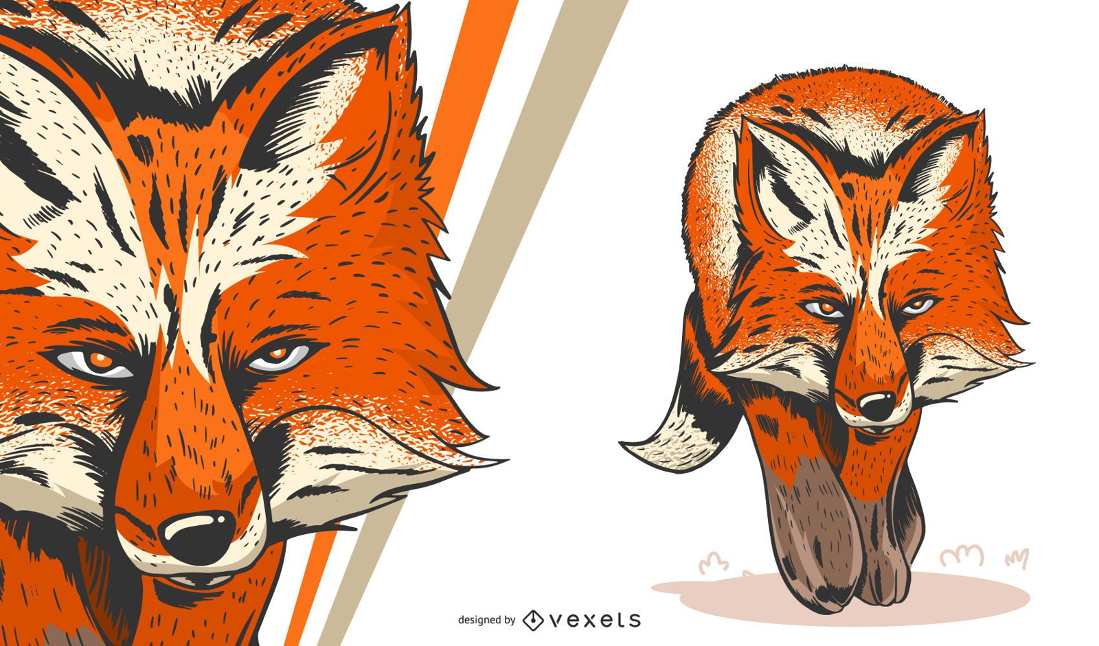 Fox artistic illustration