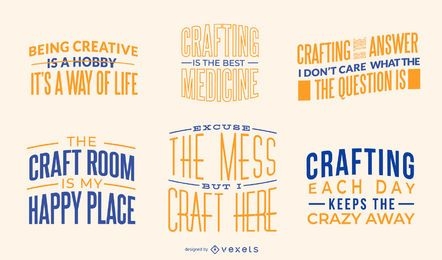 Crafting quotes lettering pack