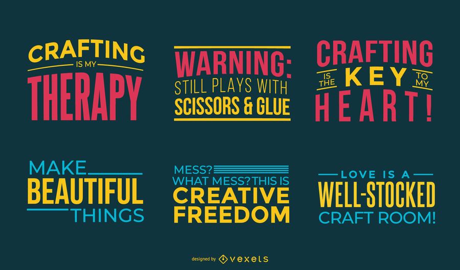 Crafting colorful letterings set Crafting colorful letterings set