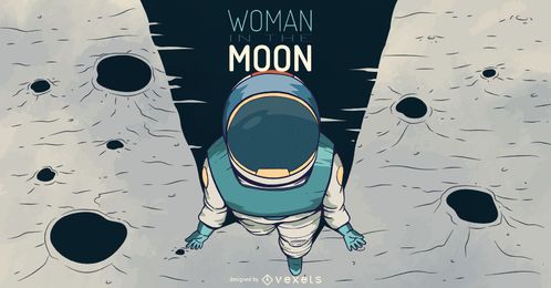 Ilustração mulher astronauta