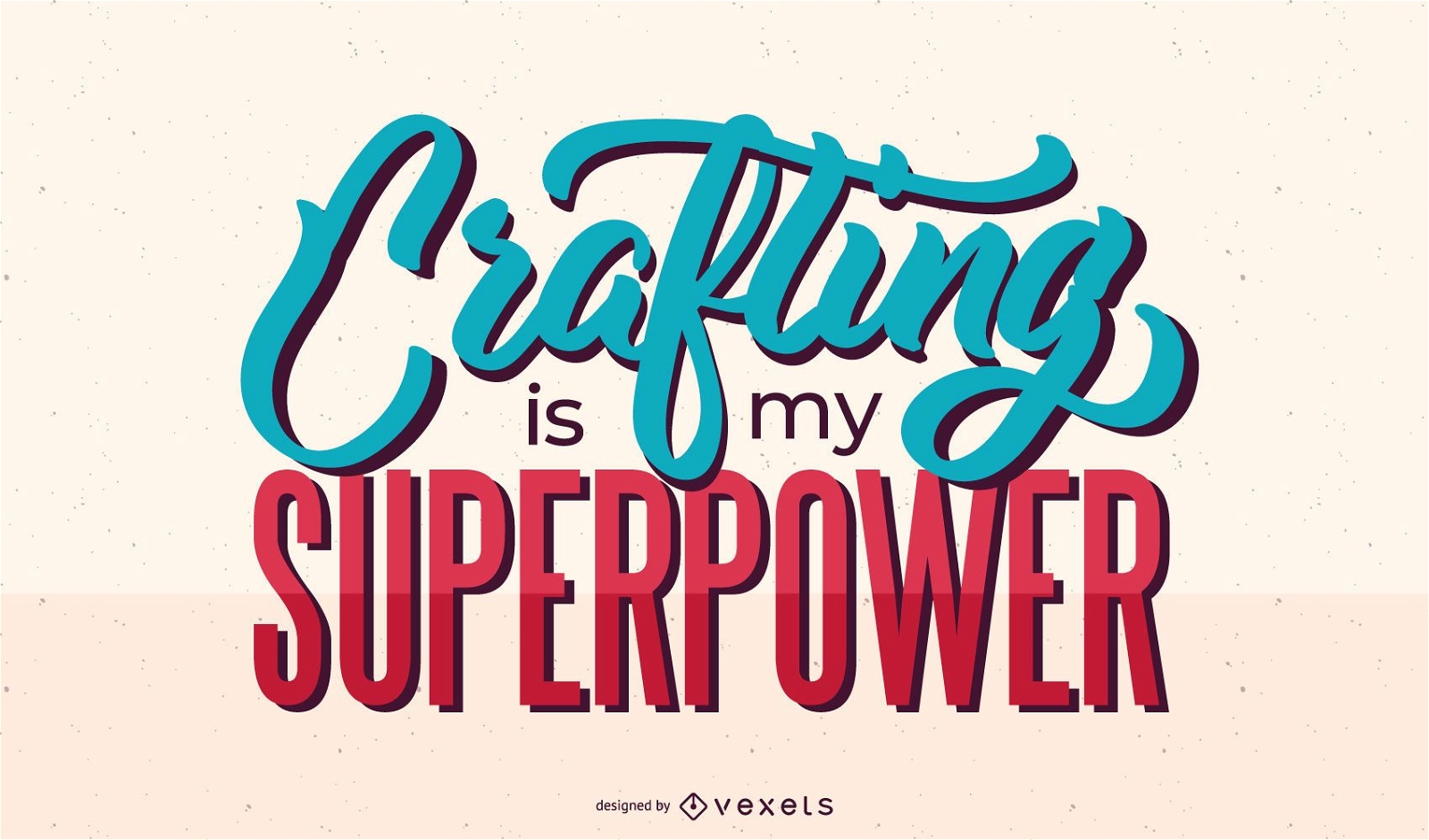 Crafting Supermacht Schriftzug Design