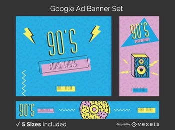 90's memphis ad banner set