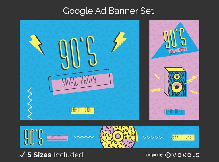 90's memphis ad banner set 90's memphis ad banner set