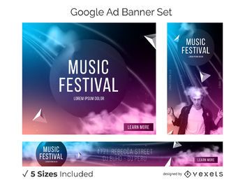 Music festival abstract ad banner set Music festival abstract ad banner set