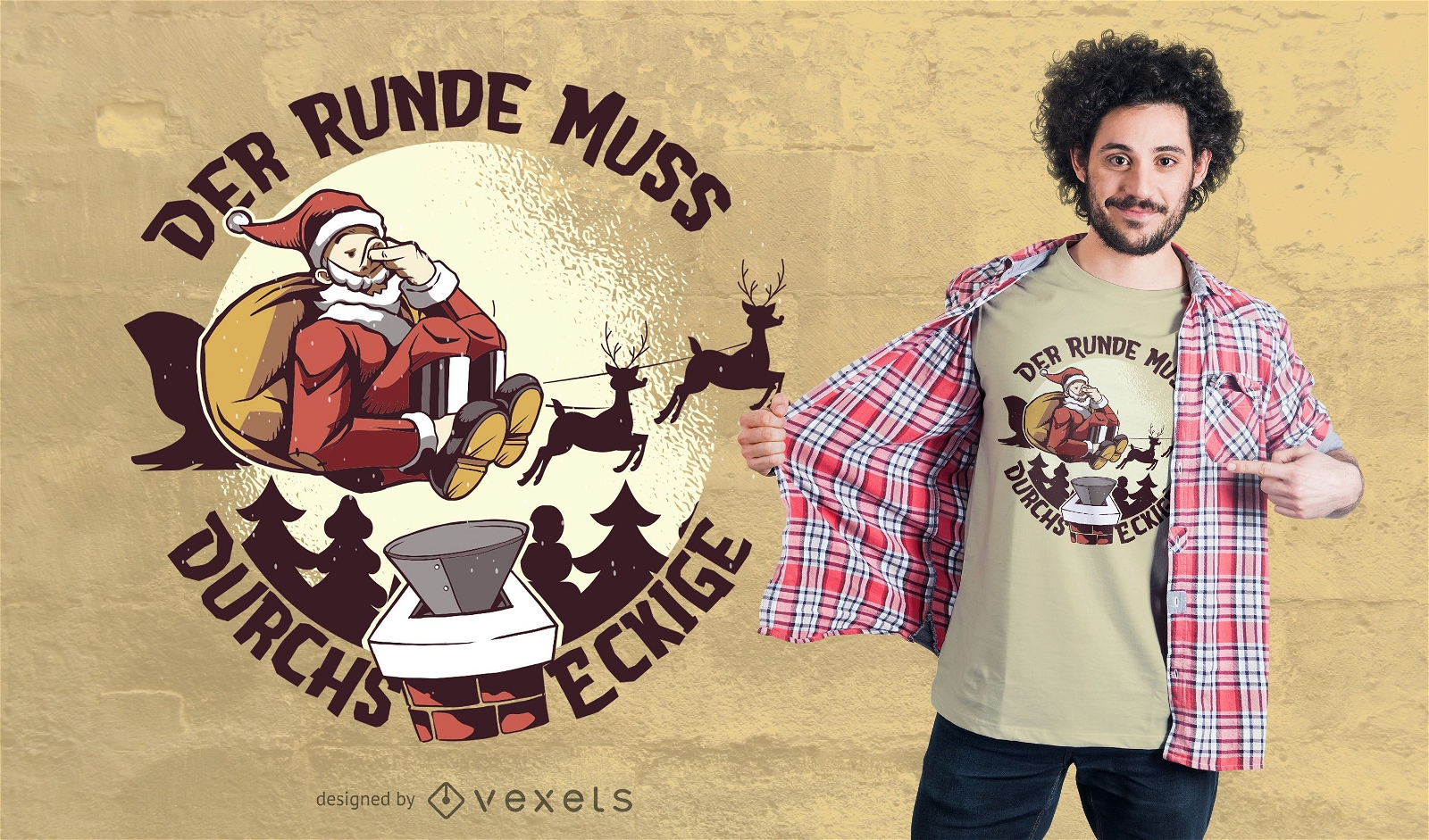 Design de t-shirt de citação alemã do Pai Natal