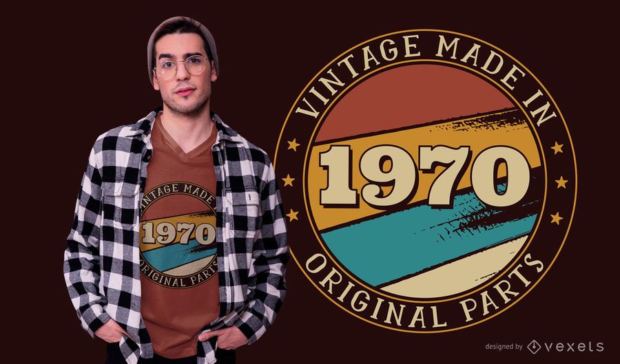 Design de t-shirt editável de aniversário vintage Design de t-shirt editável de aniversário vintage
