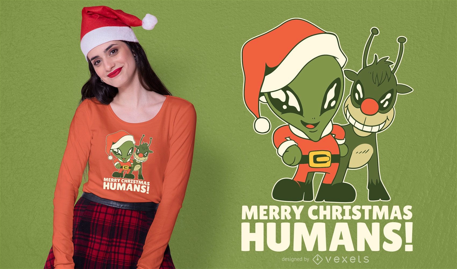 Merry christmas humans t-shirt design