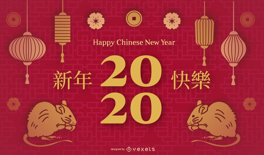 Modelo de slide do ano novo chinês Modelo de slide do ano novo chinês