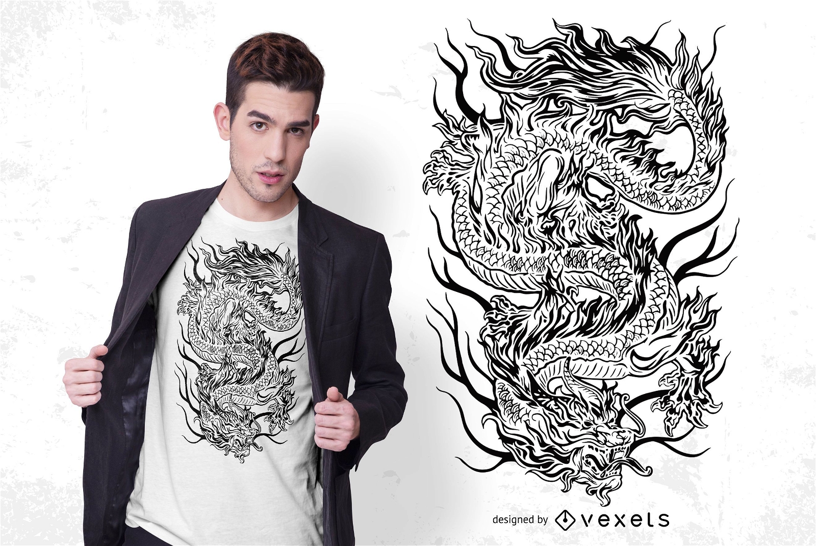 Design de t-shirt de dragão mítico