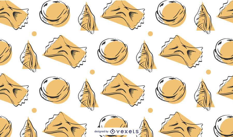Diseño de patrón de pasta dibujado a mano Diseño de patrón de pasta dibujado a mano